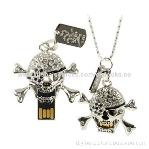 High-quality 4GB Metal Series Pirate Style USB2.0 Flash Disk with 58cm Necklace Length